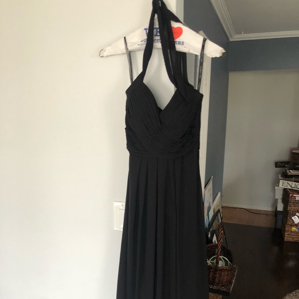 Bill Levkoff bridesmaid dress black halter